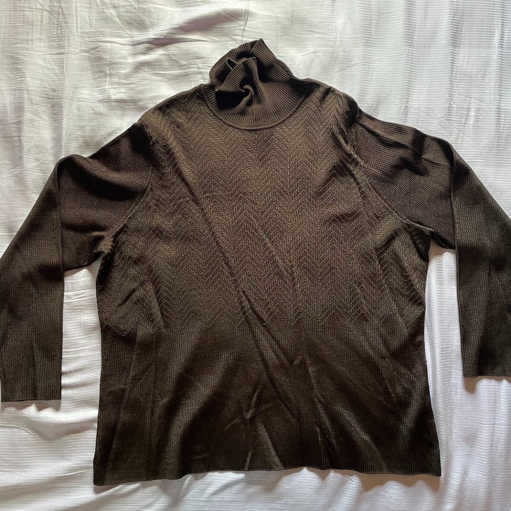 2X brown Caslon turtle neck sweater